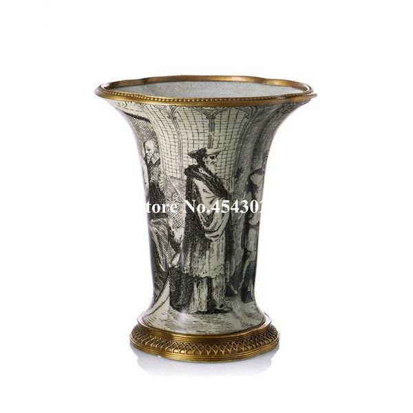 vases european ceramic inlaid copper decorative vase flower inserted classical home creative