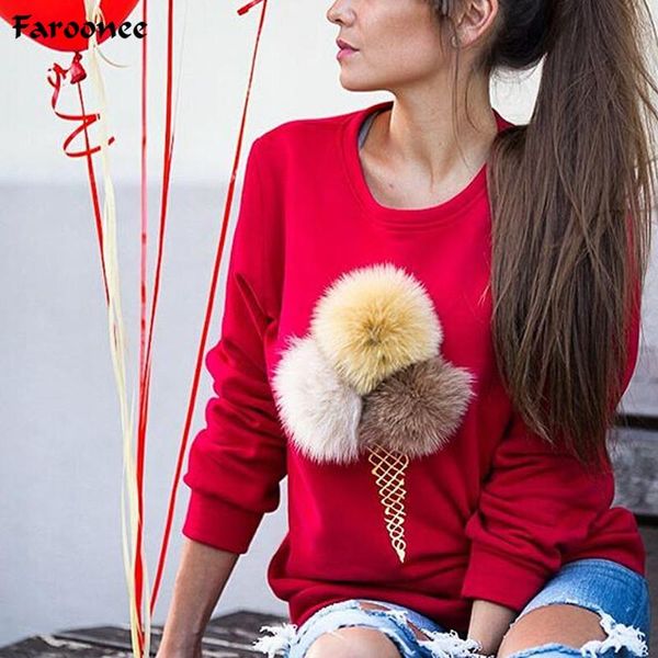 women's hoodies & sweatshirts 2021 spring trendy sweatshirt colorful 3d ice artificial plush fur ball decoration casual o neck pullove, Black
women's hoodies & sweatshirts 2021 spring trendy sweatshirt colorful 3d ice artificial plush fur ball decoration casual o neck pullove, Black