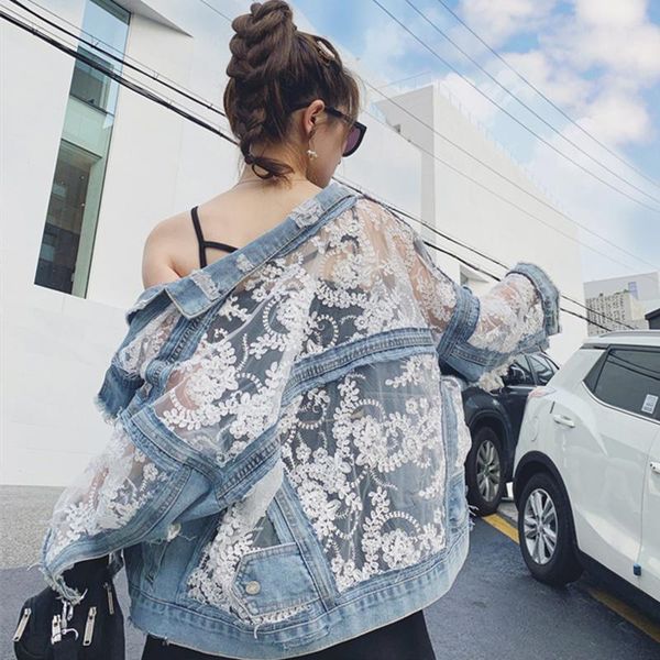 women's jackets mesh embroidered hole denim jacket female spring and summer short lace stitching thin casual sunscreen clothing, Black;brown
women's jackets mesh embroidered hole denim jacket female spring and summer short lace stitching thin casual sunscreen clothing, Black;brown