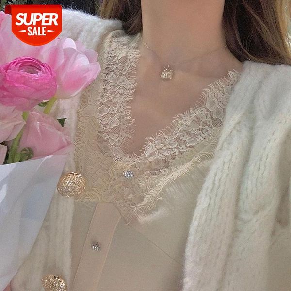 sister v-neck lace bottoming shirt for women's new year with a sense of self-cultivation and western style #7h1q, White
sister v-neck lace bottoming shirt for women's new year with a sense of self-cultivation and western style #7h1q, White