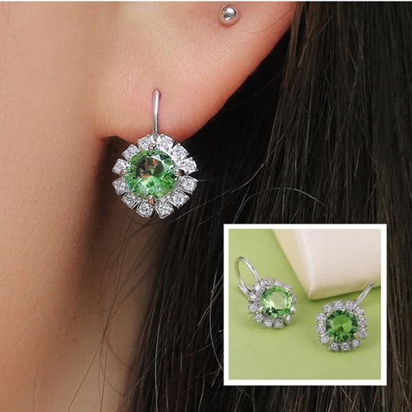 dangle & chandelier caoshi delicate green round zirconia drop earrings for women flower shape with white cz trendy daily wearable jewelry, Silver
dangle & chandelier caoshi delicate green round zirconia drop earrings for women flower shape with white cz trendy daily wearable jewelry, Silver