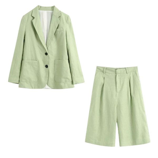 summer suits women two piece set linen blazer lapel collar & bermuda shorts high-waist ensemble femme chandal mujer women's tracksuits, Gray
summer suits women two piece set linen blazer lapel collar & bermuda shorts high-waist ensemble femme chandal mujer women's tracksuits, Gray