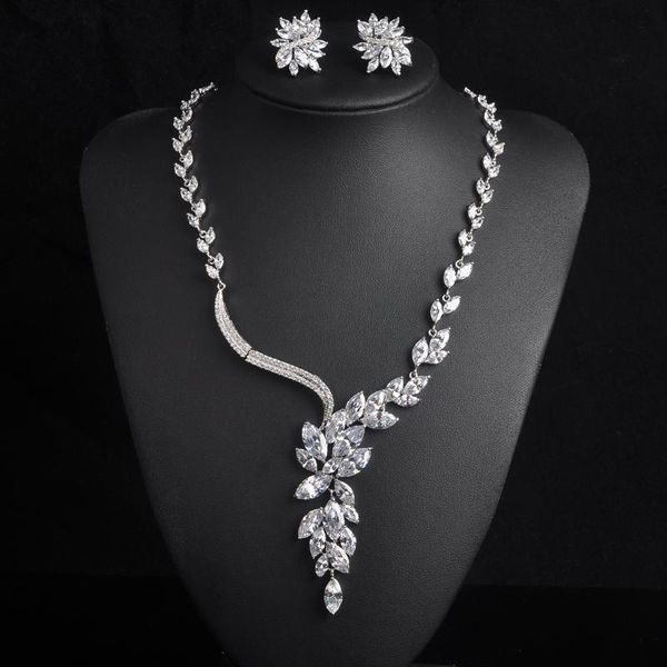 earrings & necklace luxury crystal full cz women bridal jewelry white gold color earring set for female dress accessories s-003, Silver
earrings & necklace luxury crystal full cz women bridal jewelry white gold color earring set for female dress accessories s-003, Silver