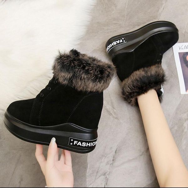 shoes genuine cony hair winter snow women shoes woman ankle thick sole increased warm comfortable casual boots 6oec, Black
shoes genuine cony hair winter snow women shoes woman ankle thick sole increased warm comfortable casual boots 6oec, Black