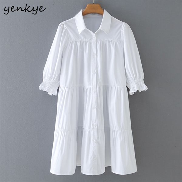 summer dress women lapel collar short sleeve casual loose white female plus size vestido 210514, Black;gray
summer dress women lapel collar short sleeve casual loose white female plus size vestido 210514, Black;gray