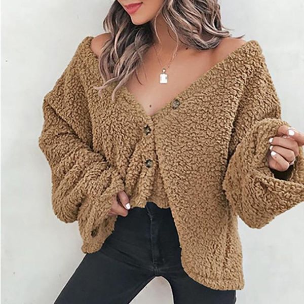 women's jackets chronstyle women fashion cardigan buttons down fleece jacket winter warm long sleeve deep v neck solid color coats 2021, Black;brown
women's jackets chronstyle women fashion cardigan buttons down fleece jacket winter warm long sleeve deep v neck solid color coats 2021, Black;brown