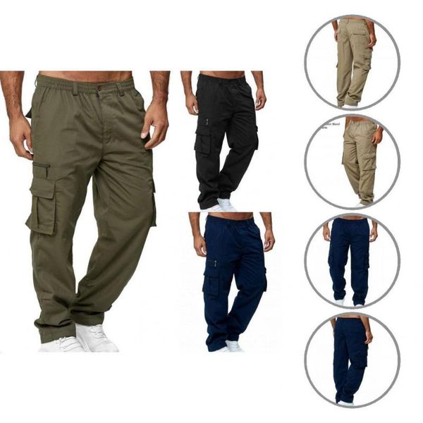 men's pants cargo solid color outdoor skin-friendly elastic waist autumn men trousers for school, Black
men's pants cargo solid color outdoor skin-friendly elastic waist autumn men trousers for school, Black