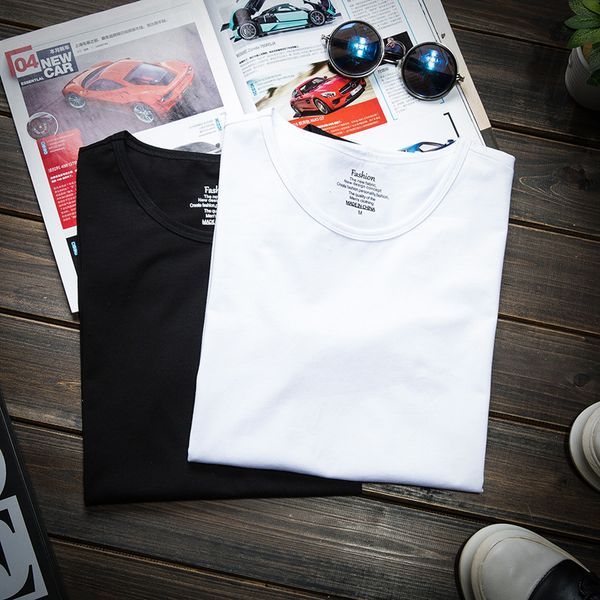 new crosin short summer fashion drill men's round neck large slim korean social guy half sleeve t-shirt, White;black
new crosin short summer fashion drill men's round neck large slim korean social guy half sleeve t-shirt, White;black