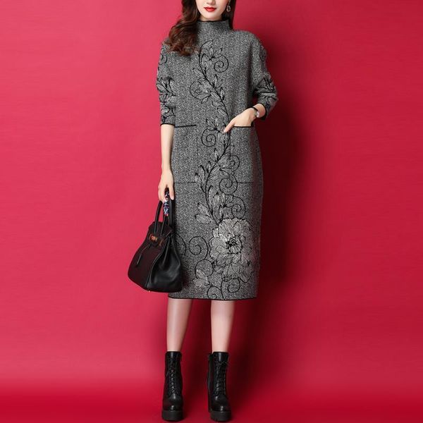 casual dresses autumn winter dress sweater for women 2021 pullover vestidos knitting print turtleneck big pockets knee-length oversized, Black;gray
casual dresses autumn winter dress sweater for women 2021 pullover vestidos knitting print turtleneck big pockets knee-length oversized, Black;gray