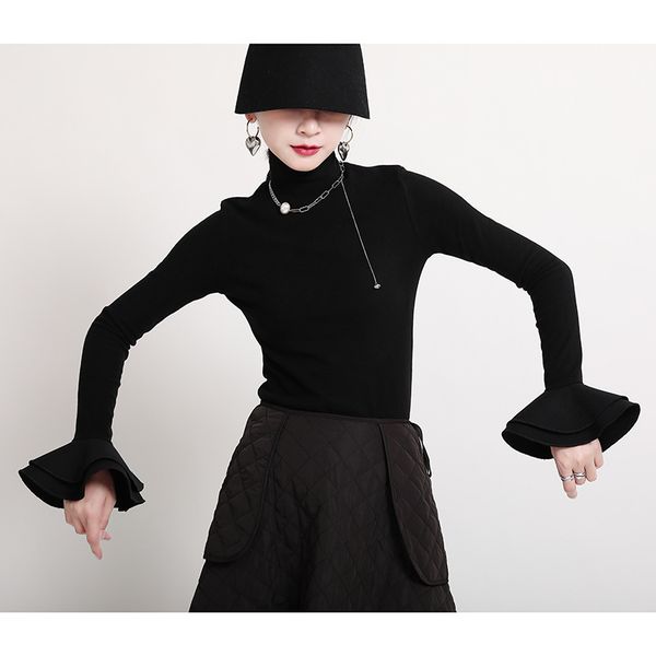spring y2k women's shirt three-dimensional layered trumpet sleeves double-sided brushed cotton stretch thin high-neck botto 210515, White
spring y2k women's shirt three-dimensional layered trumpet sleeves double-sided brushed cotton stretch thin high-neck botto 210515, White