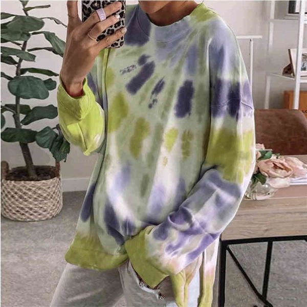 women's knits & tees casual women tie dye long sleeve hoodie sweatshirt female spring autumn streetwear pullover loose oversi, White
women's knits & tees casual women tie dye long sleeve hoodie sweatshirt female spring autumn streetwear pullover loose oversi, White