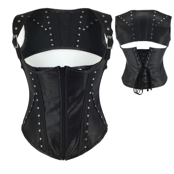 Woman Bustiers Faux Leather Corset Sexy Fish Scale Printed Zipper Steampunk Corset Lace Up Punk Gothic Corset Vest Women Black Bustier Linge, Black;white
Woman Bustiers Faux Leather Corset Sexy Fish Scale Printed Zipper Steampunk Corset Lace Up Punk Gothic Corset Vest Women Black Bustier Linge, Black;white