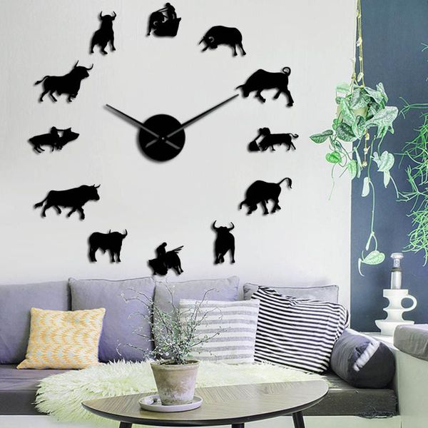 wall clocks bullfighter designer diy big clock home decor for living room bull rider self adhesive mirror effect stickers watch
wall clocks bullfighter designer diy big clock home decor for living room bull rider self adhesive mirror effect stickers watch