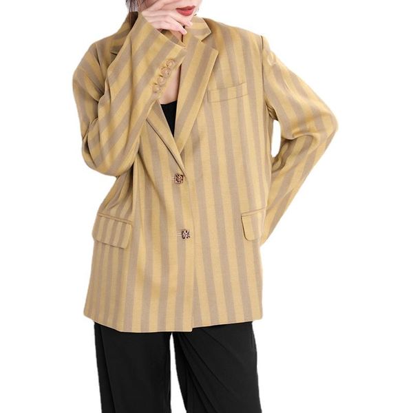 women's suits & blazers womens striped yellow oversize women elegant lapel long sleeve loose fit jackets fashion tide spring autumn 202, White;black
women's suits & blazers womens striped yellow oversize women elegant lapel long sleeve loose fit jackets fashion tide spring autumn 202, White;black
