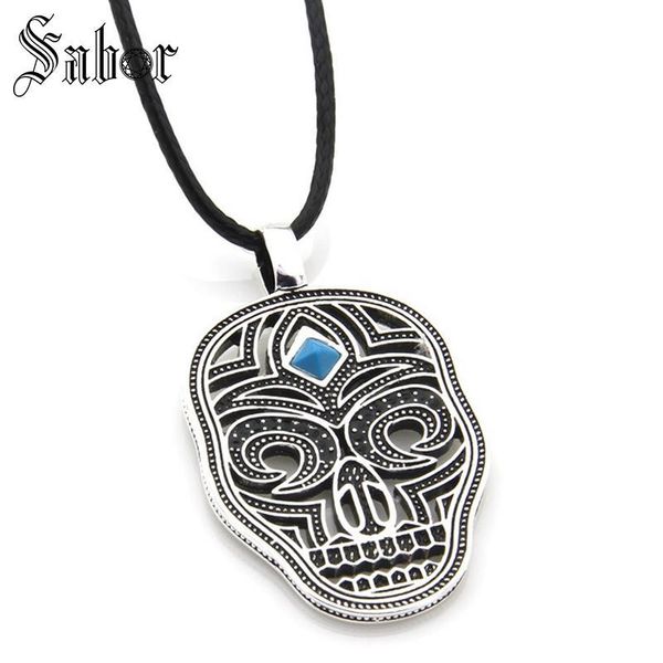 pendant necklaces skull mask with leather male necklace rebel punk jewelry gift for men n298, Silver
pendant necklaces skull mask with leather male necklace rebel punk jewelry gift for men n298, Silver