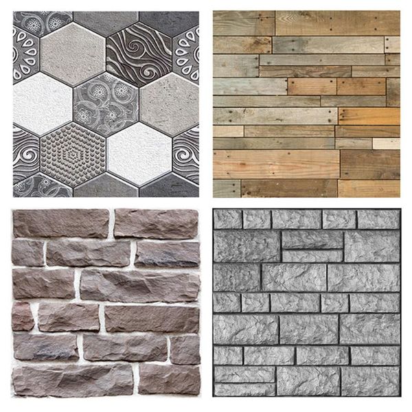 window stickers 3d brick wallpaper living room decoration paper kitchen waterproof self-adhesive wall sticker bedroom moisture-proof wallpap