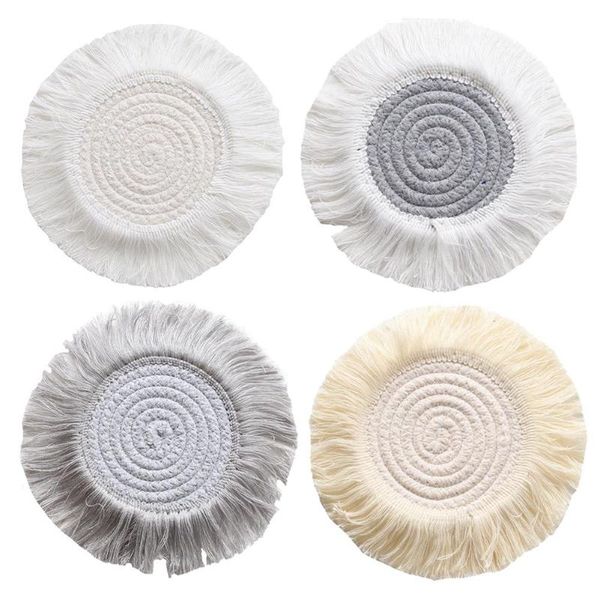 handwoven macrame coasters cotton rope cup pad heat insulated placemats mat with tassels for home office table decoration mats & pads
handwoven macrame coasters cotton rope cup pad heat insulated placemats mat with tassels for home office table decoration mats & pads