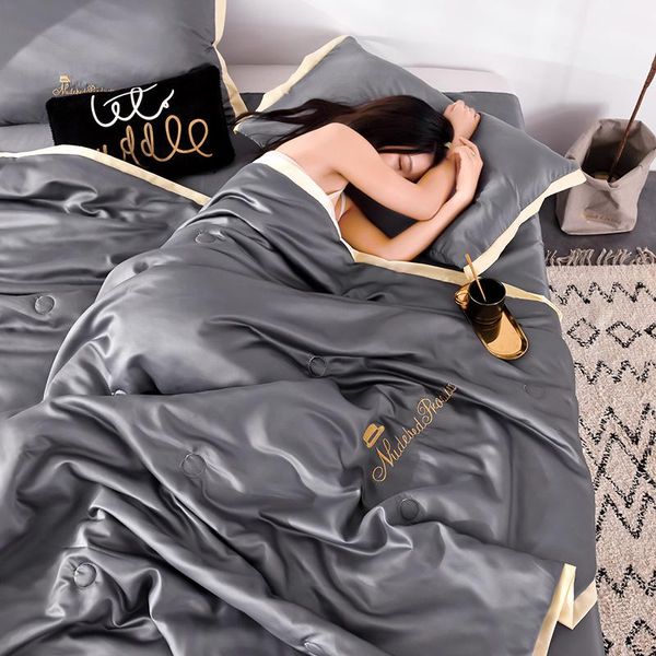 comforters & sets 4pcs set summer comforter 100% silk bed linens solid bedding air condition quilts duvet washed cotton throw blankets
comforters & sets 4pcs set summer comforter 100% silk bed linens solid bedding air condition quilts duvet washed cotton throw blankets