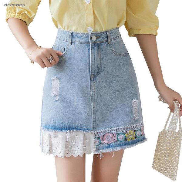 skirts patchwork lace embroidery denim a-line skirt woman 2021 summer high waist streetwear washed saia jeans mini female blue, Black
skirts patchwork lace embroidery denim a-line skirt woman 2021 summer high waist streetwear washed saia jeans mini female blue, Black