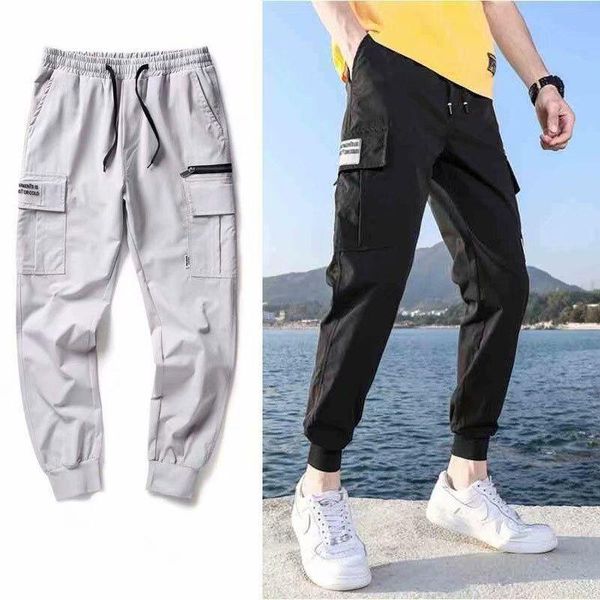 men's pants korean style trendy summer versatile workwear straight loose sports and leisure cropped trousers, Black
men's pants korean style trendy summer versatile workwear straight loose sports and leisure cropped trousers, Black