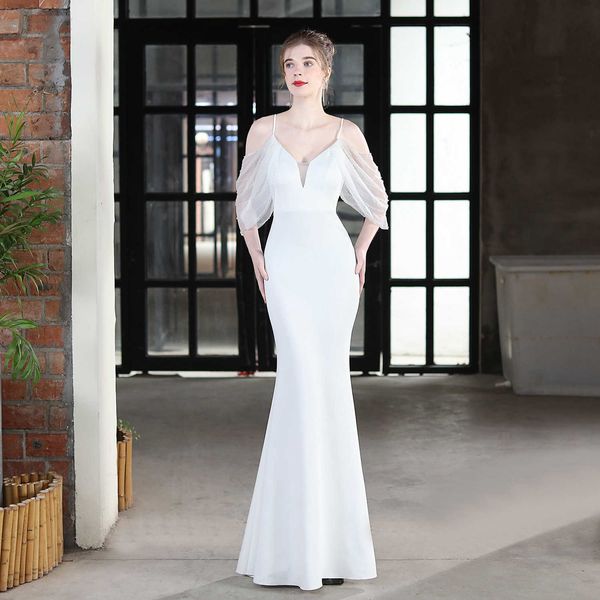 luxury party evening dress 18667# toast bride long suspender thank you banquet slim fitting fishtail skirt model exhibition, White;pink
luxury party evening dress 18667# toast bride long suspender thank you banquet slim fitting fishtail skirt model exhibition, White;pink