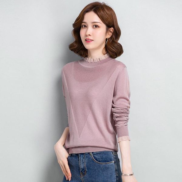 women's sweaters collar bottoming shirt lace 2021 autumn thin section with short sweater tide, White;black
women's sweaters collar bottoming shirt lace 2021 autumn thin section with short sweater tide, White;black