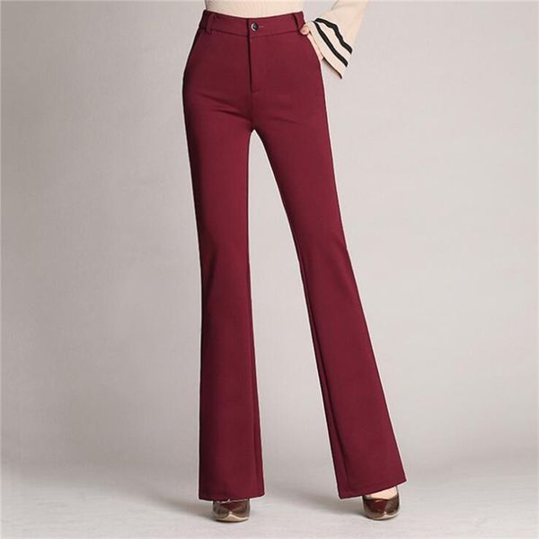 elastic formal long stretch trousers women's office lady high waist flare pants solid ladies autumn loose bottoms 211007, Black;white
elastic formal long stretch trousers women's office lady high waist flare pants solid ladies autumn loose bottoms 211007, Black;white