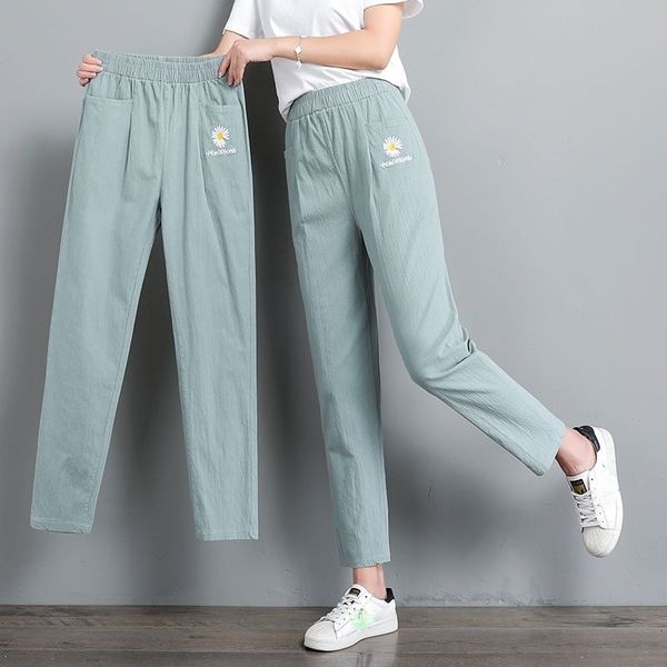 women's pants & capris linens spring summer embroidery flowers trousers cotton linen casual elastic waist pencil for women ayf8, Black;white
women's pants & capris linens spring summer embroidery flowers trousers cotton linen casual elastic waist pencil for women ayf8, Black;white