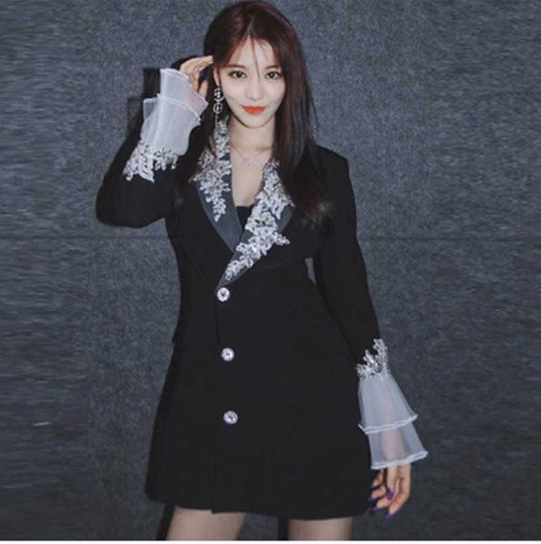 women's jackets high-end designer black women single-breasted patchwork mesh sleeve slim jacket coat 2021 spring womans plus size runwa, Black;brown
women's jackets high-end designer black women single-breasted patchwork mesh sleeve slim jacket coat 2021 spring womans plus size runwa, Black;brown