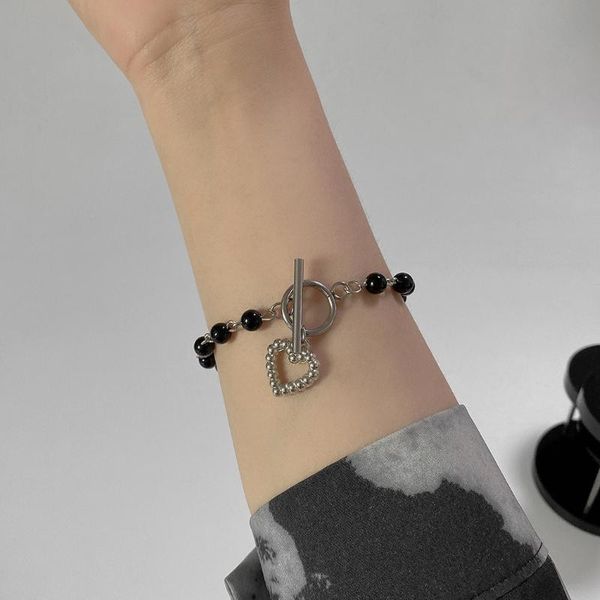 charm bracelets vsnow vintage simple love heart black round bead for women girls hollow out metal toggle clasp jewelry, Golden;silver
charm bracelets vsnow vintage simple love heart black round bead for women girls hollow out metal toggle clasp jewelry, Golden;silver