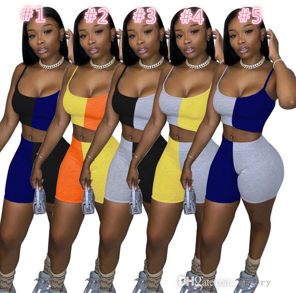 2021 summer womens tracksuits yoga pants outfits designer fashion casual cartoon printed suspender shorts slim two piece sets clothing, Gray
2021 summer womens tracksuits yoga pants outfits designer fashion casual cartoon printed suspender shorts slim two piece sets clothing, Gray