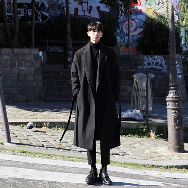 men's wool & blends 2021 winter long over-the-knee woolen coat trend street clothing thick warm loose windbreaker jacket o256, Black
men's wool & blends 2021 winter long over-the-knee woolen coat trend street clothing thick warm loose windbreaker jacket o256, Black