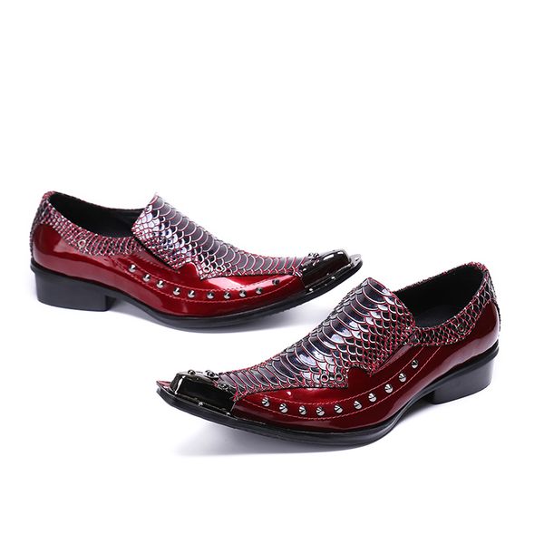 iron pointed toe men genuine leather shoes snake skin rivet slip on for men dress wedding formal oxford shoes calzado hombre, Black
iron pointed toe men genuine leather shoes snake skin rivet slip on for men dress wedding formal oxford shoes calzado hombre, Black
