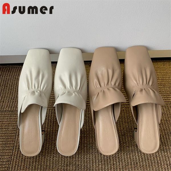 slippers asumer 2021 pleated genuine leather shoes women slipper square toe thick heel elegant summer casual, Black
slippers asumer 2021 pleated genuine leather shoes women slipper square toe thick heel elegant summer casual, Black