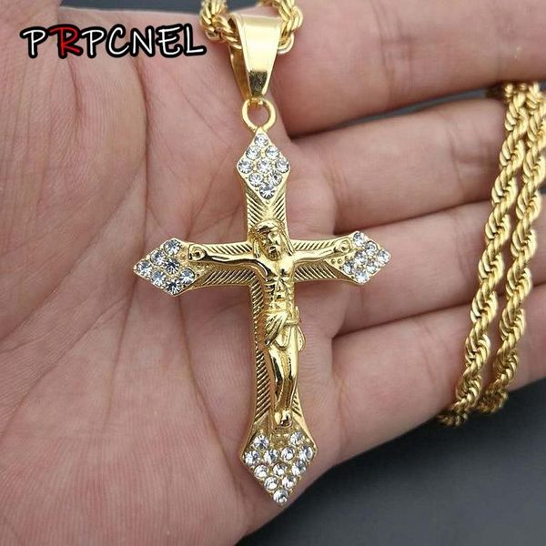 pendant necklaces gold color tone cross christ jesus necklace with zircon 316l stainless steel link rolo chain heavy men jewelry gift, Silver
pendant necklaces gold color tone cross christ jesus necklace with zircon 316l stainless steel link rolo chain heavy men jewelry gift, Silver
