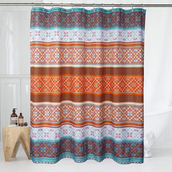 fabric boho shower curtain set with 12 hooks for bathroom, waterproof and machine washable - 72" x 72", turquoise and orange
fabric boho shower curtain set with 12 hooks for bathroom, waterproof and machine washable - 72" x 72", turquoise and orange