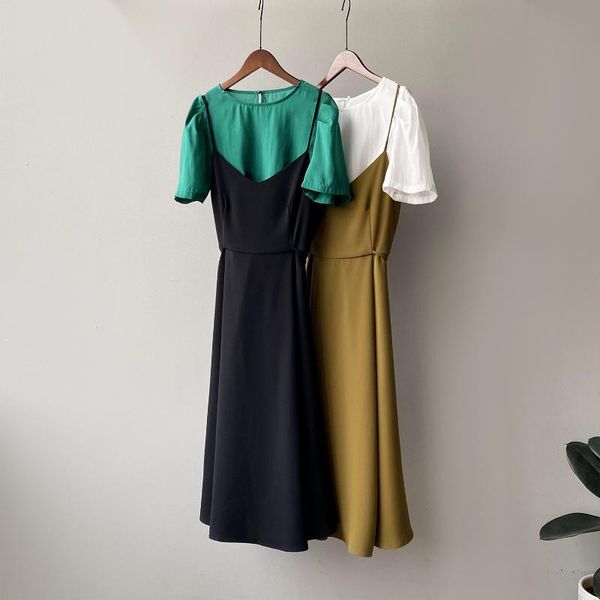 casual dresses yeeloca fashion suspenders dress 2021 summer french style medium length camisole + temperament shirt two piece sets, Black;gray
casual dresses yeeloca fashion suspenders dress 2021 summer french style medium length camisole + temperament shirt two piece sets, Black;gray