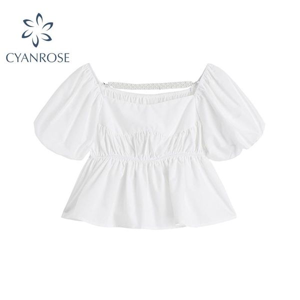 women's blouses & shirts french pleated design square collar puff sleeve shirt women 2021 summer korean fashion simplicity graceful tem, White
women's blouses & shirts french pleated design square collar puff sleeve shirt women 2021 summer korean fashion simplicity graceful tem, White