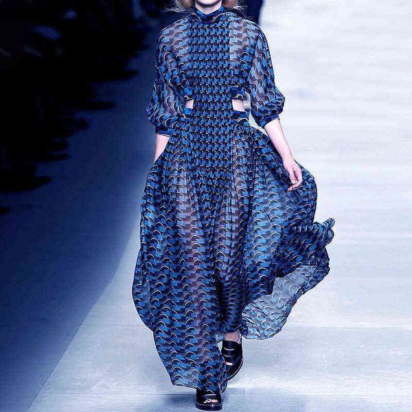 blue stripes women fashion runway dresses long sleeves high neck hollow out waist a line floor length charming party dress new g1223, Black;gray
blue stripes women fashion runway dresses long sleeves high neck hollow out waist a line floor length charming party dress new g1223, Black;gray