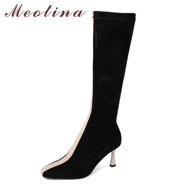 meotina genuine leather high heel knee-high boots women shoes square toe stiletto heels ladies long boots autumn black beige 39 210520
meotina genuine leather high heel knee-high boots women shoes square toe stiletto heels ladies long boots autumn black beige 39 210520
