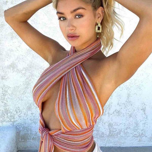 women's tanks camis patchwork striped halter short corset women summer 2021 sleeveless backless drawstring beach holiday vest bra, White
women's tanks camis patchwork striped halter short corset women summer 2021 sleeveless backless drawstring beach holiday vest bra, White