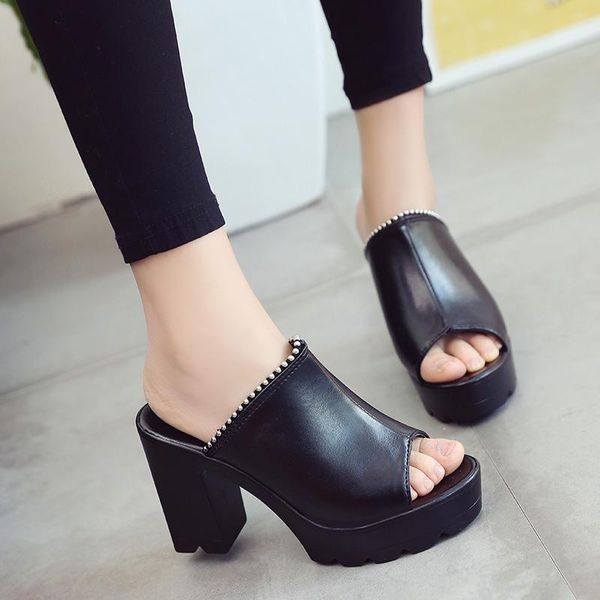 slippers thick high heels women cut-outs summer shoes pearl peep toe fashion platform female rubber black
slippers thick high heels women cut-outs summer shoes pearl peep toe fashion platform female rubber black