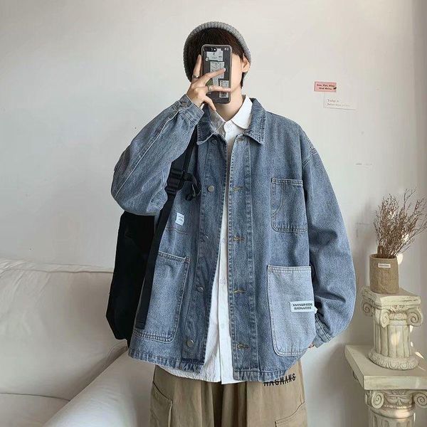 spring and autumn fashion brand denim jacket trend cool clothes hong kong style loose student work men men's jackets, Black;brown
spring and autumn fashion brand denim jacket trend cool clothes hong kong style loose student work men men's jackets, Black;brown