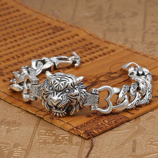 original design men's bracelet tide brand tiger head jewelry simple ins bold style domineering accessories link, chain, Black
original design men's bracelet tide brand tiger head jewelry simple ins bold style domineering accessories link, chain, Black