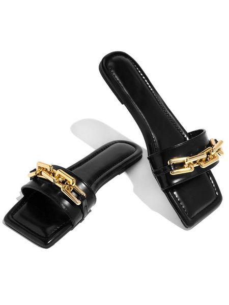 slippers women's 2021 summer transparent chain luxury square head flat heel female plus size outdoor beach women slides sandals, Black
slippers women's 2021 summer transparent chain luxury square head flat heel female plus size outdoor beach women slides sandals, Black