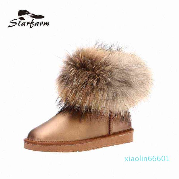 woman fur boot snow woman boots for women shoes genuine leather winter plush warm ankle boots, Black