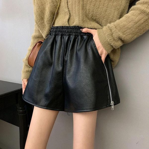 women's shorts elastic high waist wide leg biker autumn pu leather women plus size femme casual ladies black y116, White;black
women's shorts elastic high waist wide leg biker autumn pu leather women plus size femme casual ladies black y116, White;black