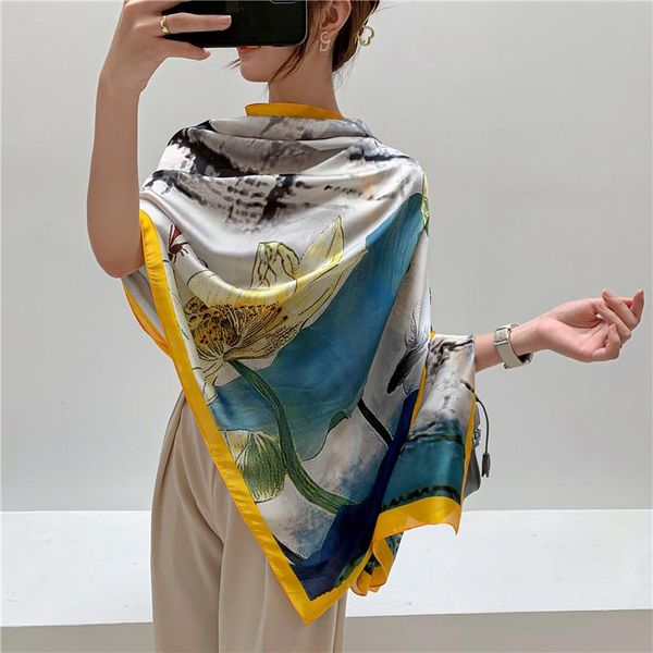 scarves luxury silk headband scarf for women print floral shawl and wraps hijab female large 180*90cm neckerchief bandana autumn foulard, Blue;gray
scarves luxury silk headband scarf for women print floral shawl and wraps hijab female large 180*90cm neckerchief bandana autumn foulard, Blue;gray