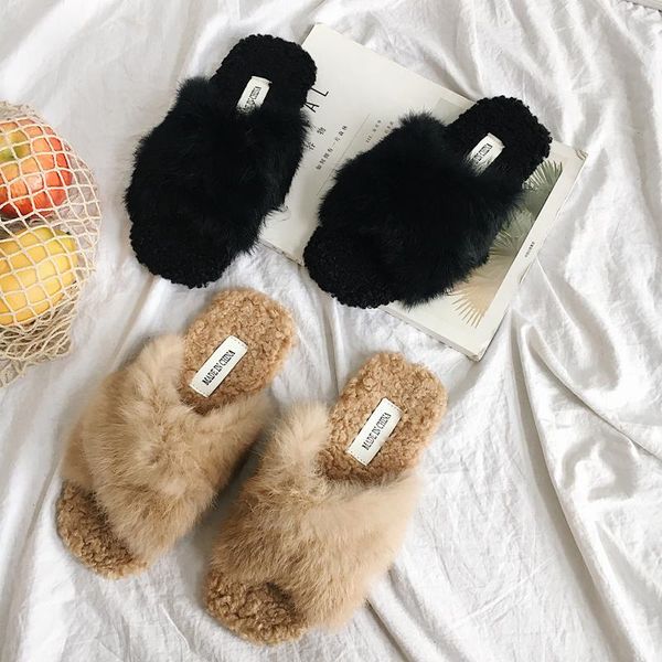 slippers summer fur cross band outside women cozy shoes curly wool flat flipflops girls brand slides ladies sandalias mujer, Black
slippers summer fur cross band outside women cozy shoes curly wool flat flipflops girls brand slides ladies sandalias mujer, Black