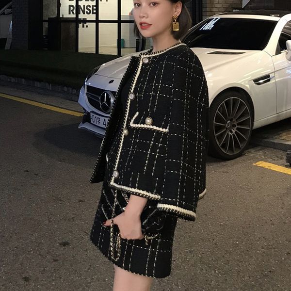 two piece dress women's ensemble of 2-piece, european style, autumn, short woolen jacket, tweed, mini bodycon skirt set, women's t, White
two piece dress women's ensemble of 2-piece, european style, autumn, short woolen jacket, tweed, mini bodycon skirt set, women's t, White
